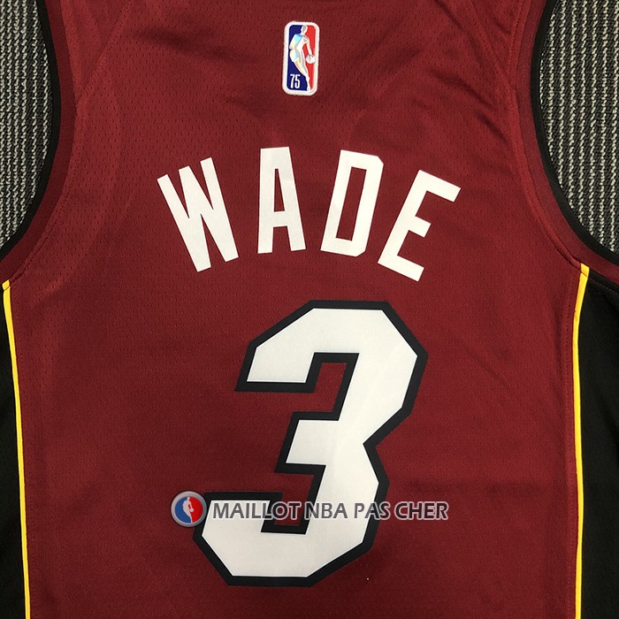Maillot Miami Heat Dwyane Wade NO 3 Statement 2020-21 Rouge